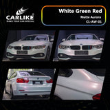 CARLIKE CL-AW-01 Matte Aurora White Green Red Vinyl - CARLIKE WRAP