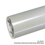 CARLIKE CL-CD-01P Chameleon Diamond Crystal Gloss White Blue Vinyl (PET Air Release Paper) - CARLIKE WRAP