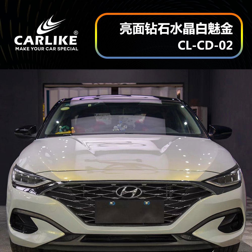 CARLIKE CL-CD-02 Chameleon Diamond Crystal Gloss White Gold Vinyl - CARLIKE WRAP