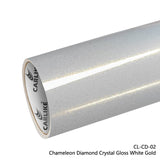 CARLIKE CL-CD-02P Chameleon Diamond Crystal Gloss White Gold Vinyl (PET Air Release Paper) - CARLIKE WRAP