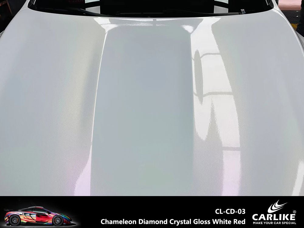 Chameleon Diamond Crystal Gloss White Red Vinyl for Factory Price