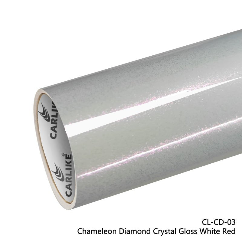 CARLIKE CL-CD-03 Chameleon Diamond Crystal Gloss White Red Vinyl - CARLIKE WRAP