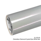 CARLIKE CL-CD-03P Chameleon Diamond Crystal Gloss White Red Vinyl (PET Air Release Paper) - CARLIKE WRAP