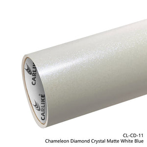 CARLIKE CL-CD-11 Chameleon Diamond Crystal Matte White Blue Vinyl - CARLIKE WRAP