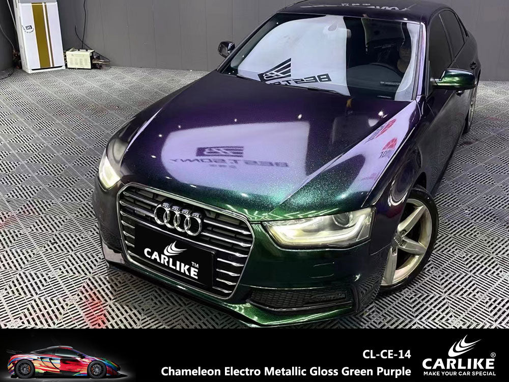 CARLIKE CL-CE-14 Chameleon Electro Metallic Gloss Green Purple Vinyl - CARLIKE WRAP