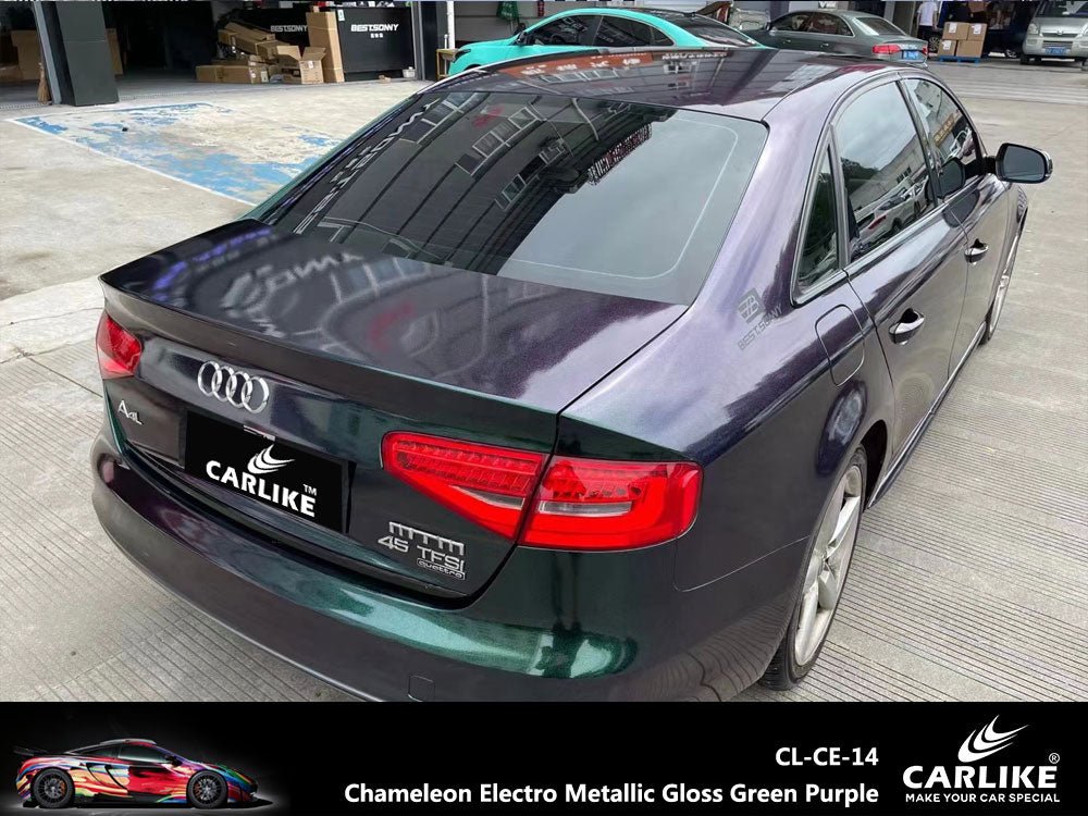 CARLIKE CL-CE-14 Chameleon Electro Metallic Gloss Green Purple Vinyl - CARLIKE WRAP