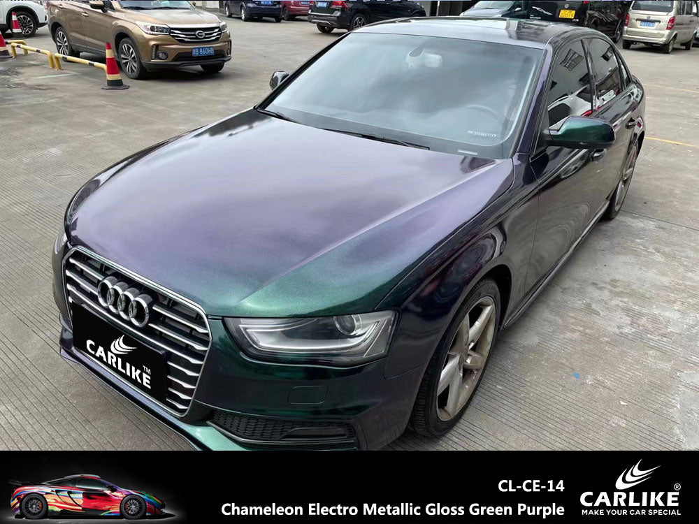 CARLIKE CL-CE-14 Chameleon Electro Metallic Gloss Green Purple Vinyl - CARLIKE WRAP