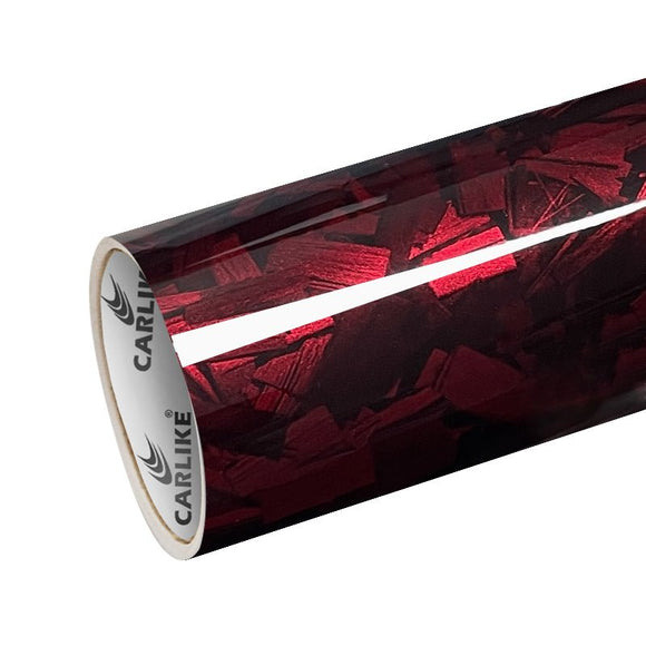 CARLIKE CL-CFF-01P Forged Carbon Fiber Gloss Red Vinyl (PET Air Release Paper) - CARLIKE WRAP