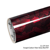 CARLIKE CL-CFF-01P Forged Carbon Fiber Gloss Red Vinyl (PET Air Release Paper) - CARLIKE WRAP