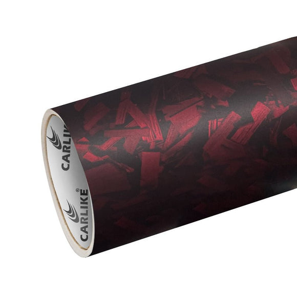 CARLIKE CL-CFF-11P Forged Carbon Fiber Matte Red Vinyl (PET Air Release Paper) - CARLIKE WRAP