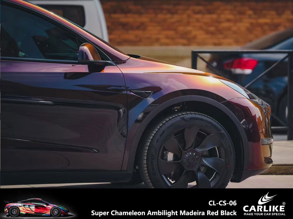 CARLIKE CL-CS-06 Super Chameleon Ambilight Madeira Red Black Vinyl - CARLIKE WRAP