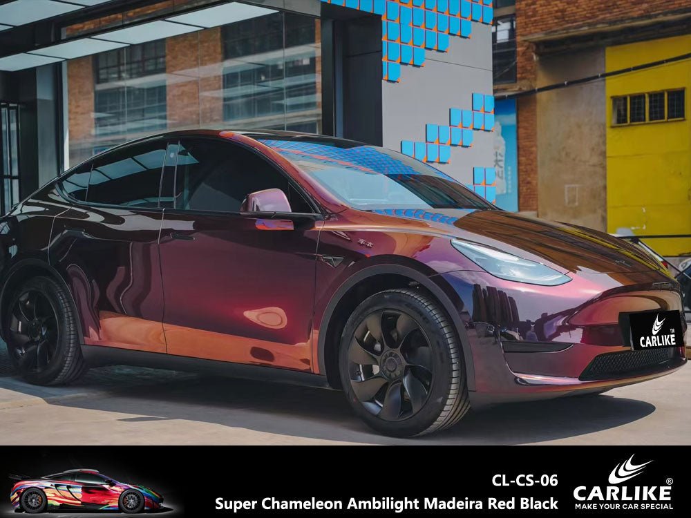 CARLIKE CL-CS-06 Super Chameleon Ambilight Madeira Red Black Vinyl - CARLIKE WRAP