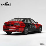 CARLIKE CL-DZ004 Pattern Red and Black Letters High-precision Printing Customized Car Vinyl Wrap - CARLIKE WRAP