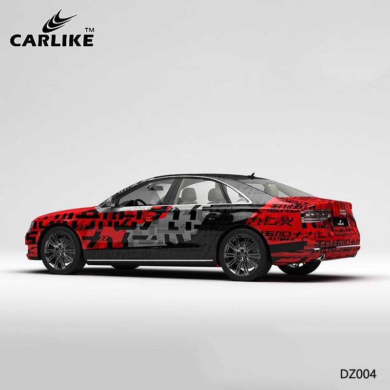 CARLIKE CL-DZ004 Pattern Red and Black Letters High-precision Printing Customized Car Vinyl Wrap - CARLIKE WRAP