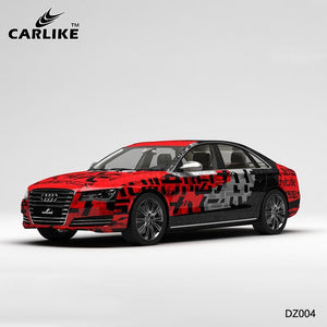 CARLIKE CL-DZ004 Pattern Red and Black Letters High-precision Printing Customized Car Vinyl Wrap - CARLIKE WRAP