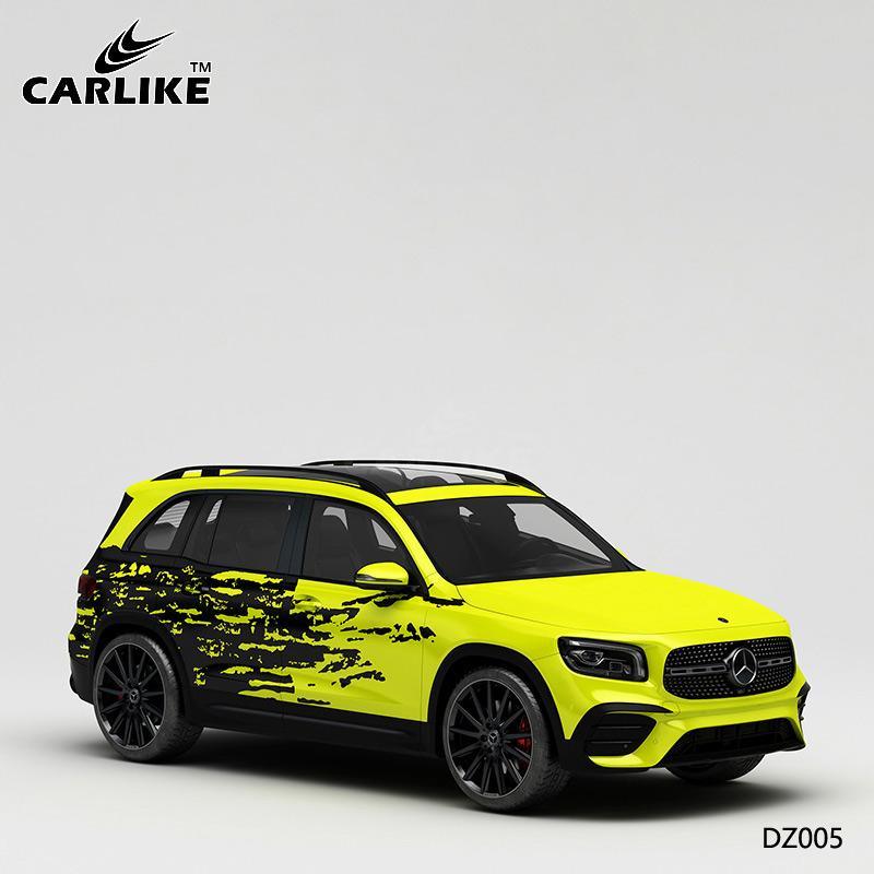 CARLIKE CL-DZ005 Pattern Yellow and Black Painting High-precision Printing Customized Car Vinyl Wrap - CARLIKE WRAP