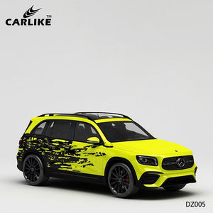 CARLIKE CL-DZ005 Patrón Pintura amarilla y negra Impresión de alta precisión Envoltura de vinilo para automóvil personalizada