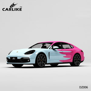 CARLIKE CL-DZ006 Patrón Azul y Rosa Pintura Impresión de alta precisión Envoltura de vinilo para automóvil personalizada