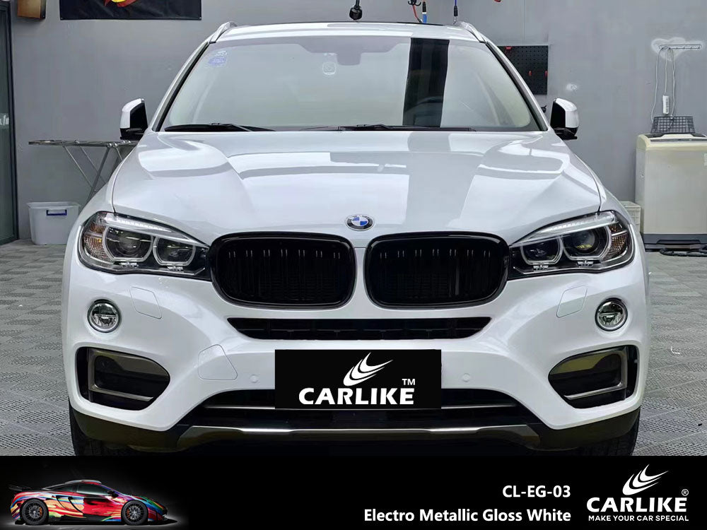 CARLIKE CL-EG-03P Electro Metallic Gloss White Vinyl PET Liner - CARLIKE WRAP