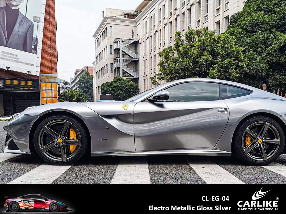 CARLIKE CL-EG-04 Electro Metallic Gloss Silver Vinyl - CARLIKE WRAP