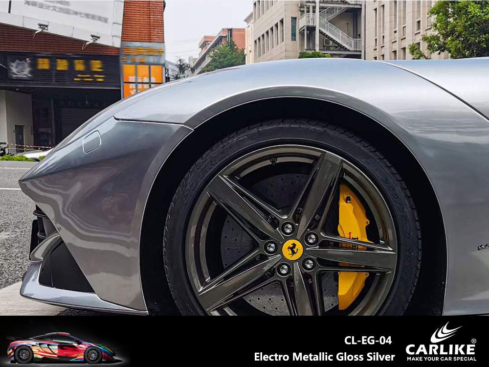 CARLIKE CL-EG-04 Electro Metallic Gloss Silver Vinyl - CARLIKE WRAP