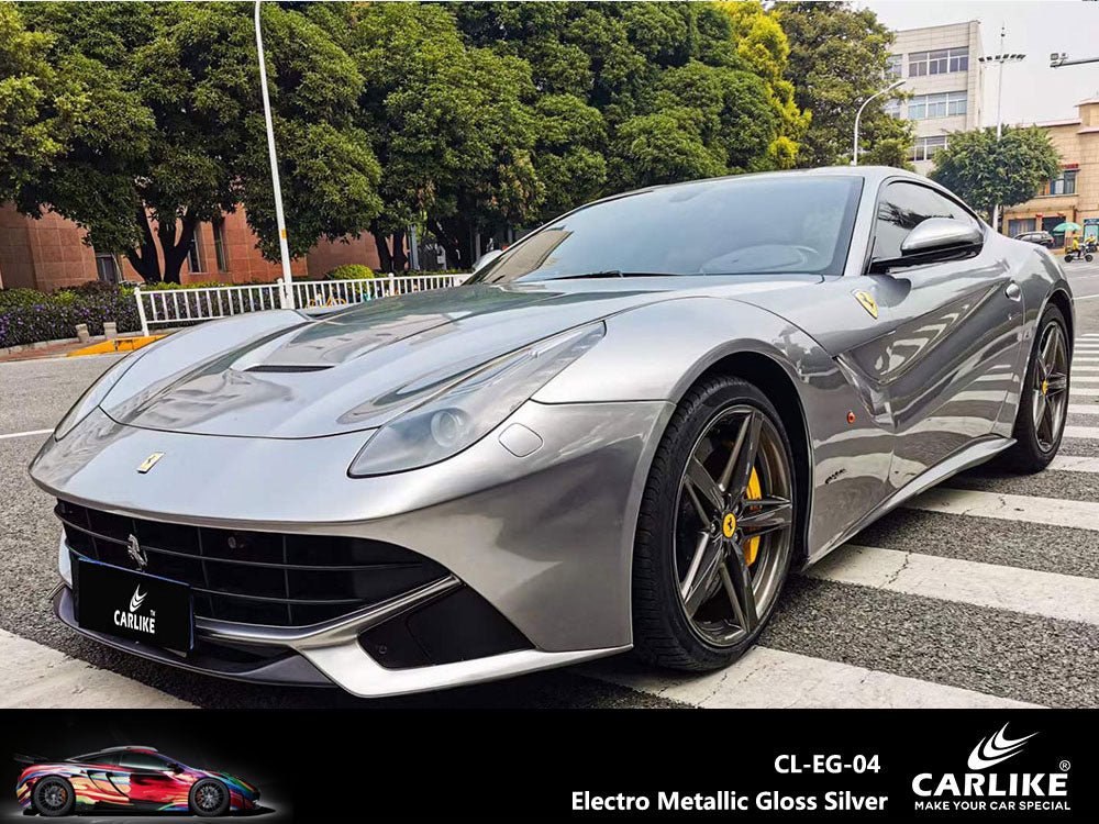CARLIKE CL-EG-04 Electro Metallic Gloss Silver Vinyl - CARLIKE WRAP
