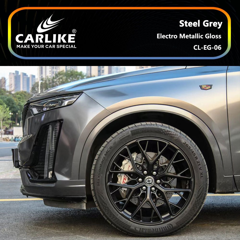 CARLIKE CL-EG-06 Electro Metallic Gloss Steel Grey Vinyl - CARLIKE WRAP