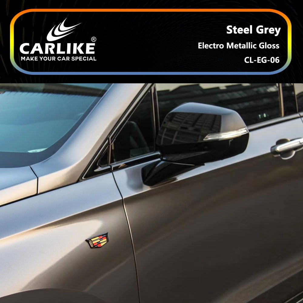 CARLIKE CL-EG-06 Electro Metallic Gloss Steel Grey Vinyl - CARLIKE WRAP
