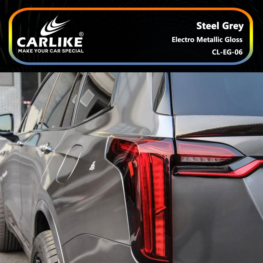 CARLIKE CL-EG-06 Electro Metallic Gloss Steel Grey Vinyl - CARLIKE WRAP