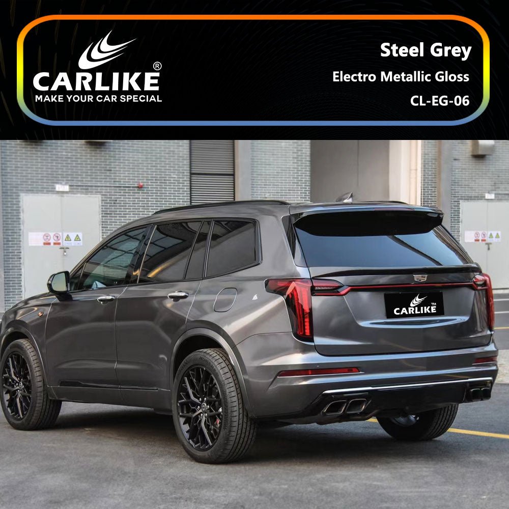 CARLIKE CL-EG-06 Electro Metallic Gloss Steel Grey Vinyl - CARLIKE WRAP