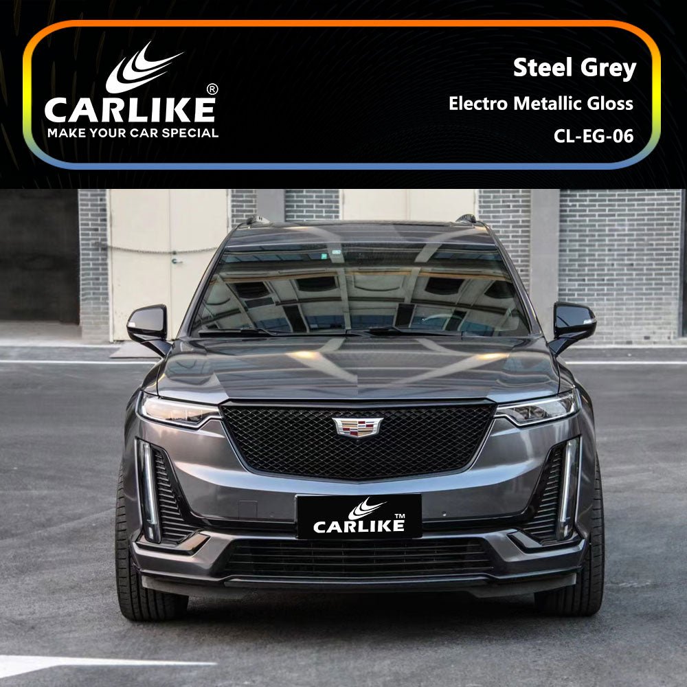 CARLIKE CL-EG-06 Electro Metallic Gloss Steel Grey Vinyl - CARLIKE WRAP