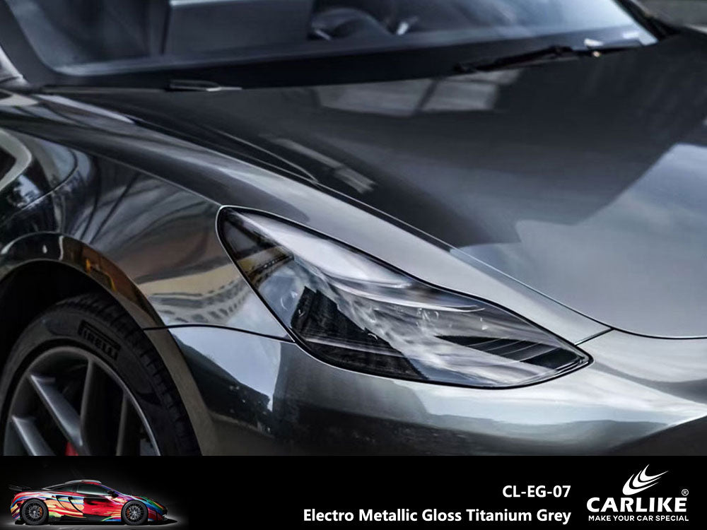 CARLIKE CL-EG-07 Electro Metallic Gloss Titanium Grey Vinyl - CARLIKE WRAP