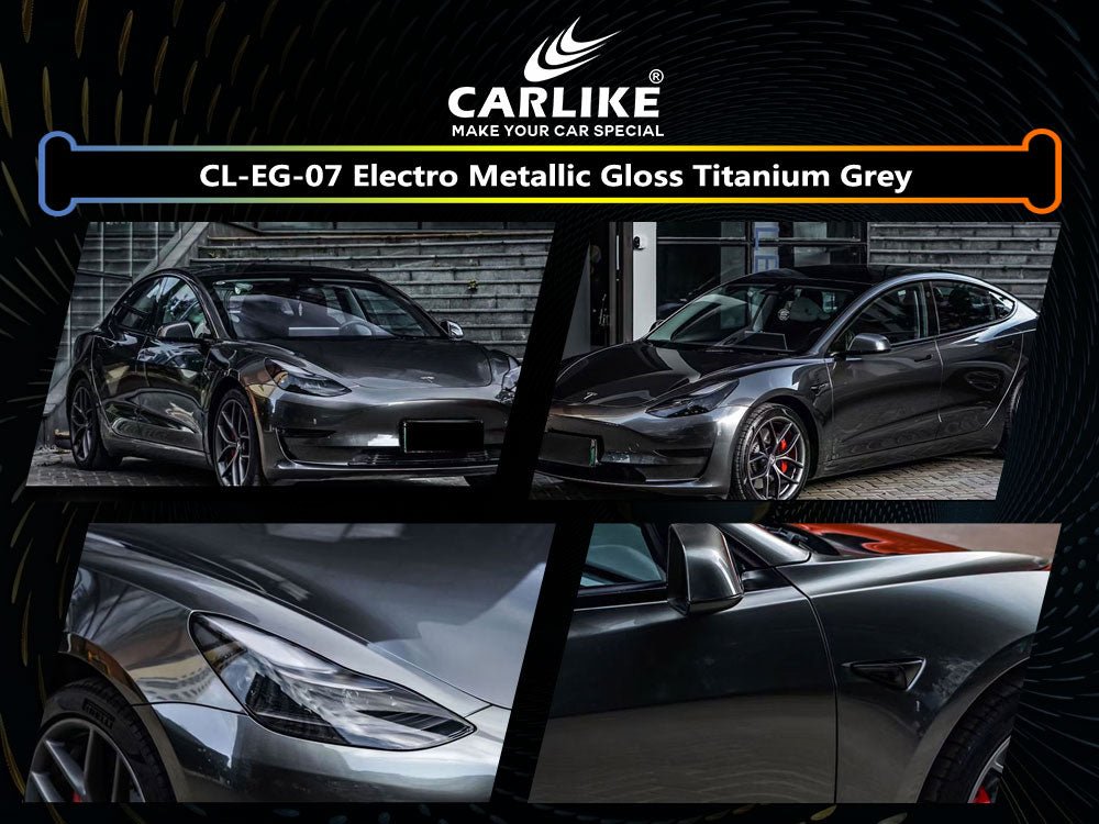 CARLIKE CL-EG-07 Electro Metallic Gloss Titanium Grey Vinyl - CARLIKE WRAP
