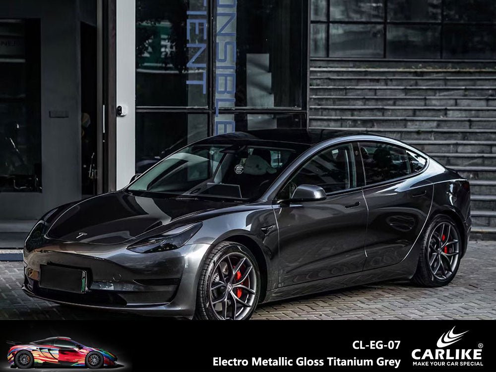 CARLIKE CL-EG-07 Electro Metallic Gloss Titanium Grey Vinyl - CARLIKE WRAP
