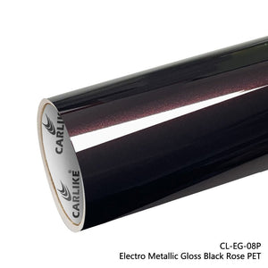 CARLIKE CL-EG-08P Electro Metallic Gloss Black Rose Vinyl (PET Air Release Paper) - CARLIKE WRAP
