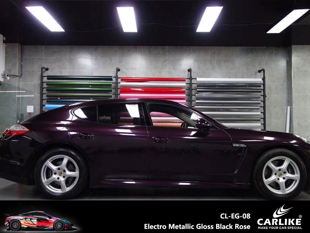 CARLIKE CL-EG-08P Electro Metallic Gloss Black Rose Vinyl PET Liner - CARLIKE WRAP