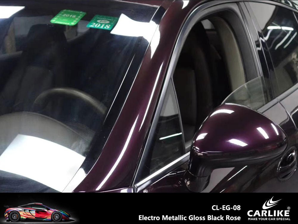 CARLIKE CL-EG-08P Electro Metallic Gloss Black Rose Vinyl PET Liner - CARLIKE WRAP