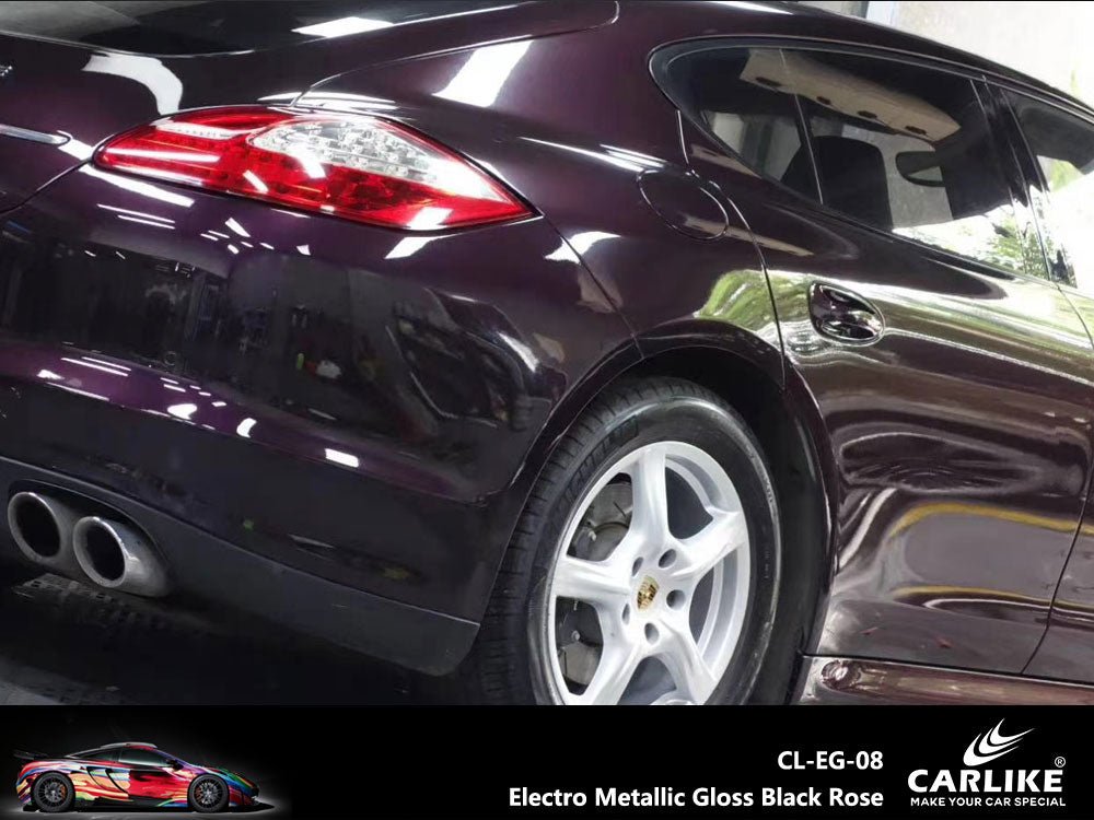 CARLIKE CL-EG-08P Electro Metallic Gloss Black Rose Vinyl PET Liner - CARLIKE WRAP