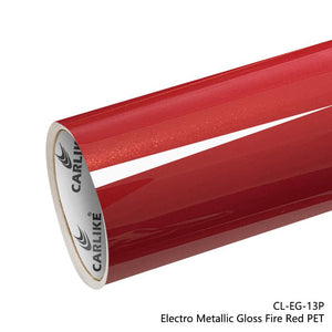 CARLIKE CL-EG-13P Electro Metallic Gloss Fire Red Vinyl PET Liner