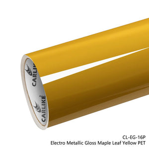 CARLIKE CL-EG-16P Revestimiento de PET de vinilo amarillo hoja de arce brillante electrometálico