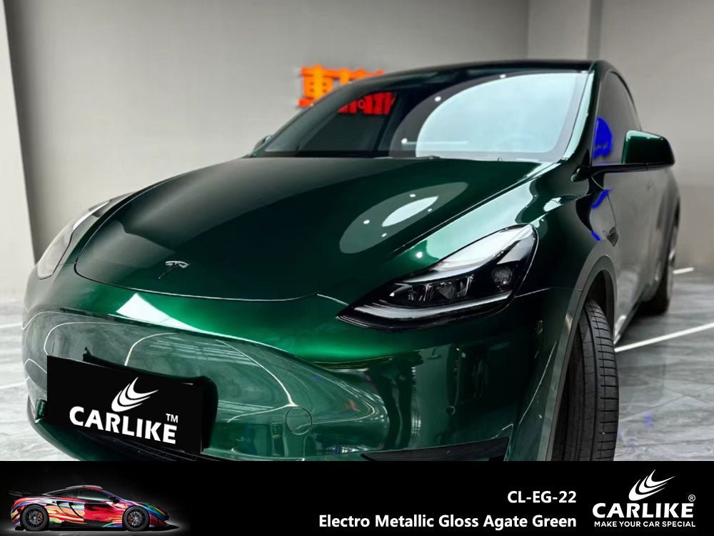 Electro Metallic Gloss Agate Green PET Vinyl For Car Wrap