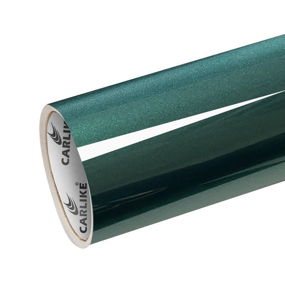 CARLIKE CL-EG-32P Electro Metallic Gloss Emerald Green Vinyl PET Liner - CARLIKE WRAP