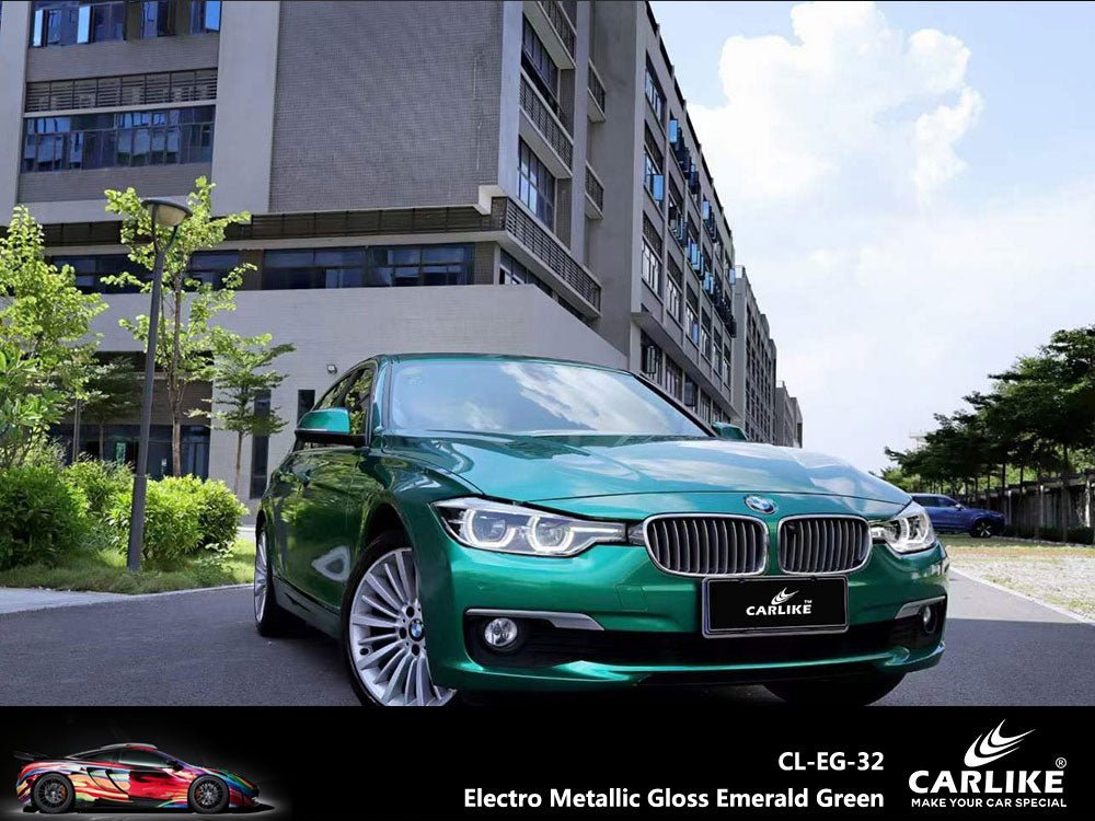 CARLIKE CL-EG-32P Electro Metallic Gloss Emerald Green Vinyl PET Liner - CARLIKE WRAP