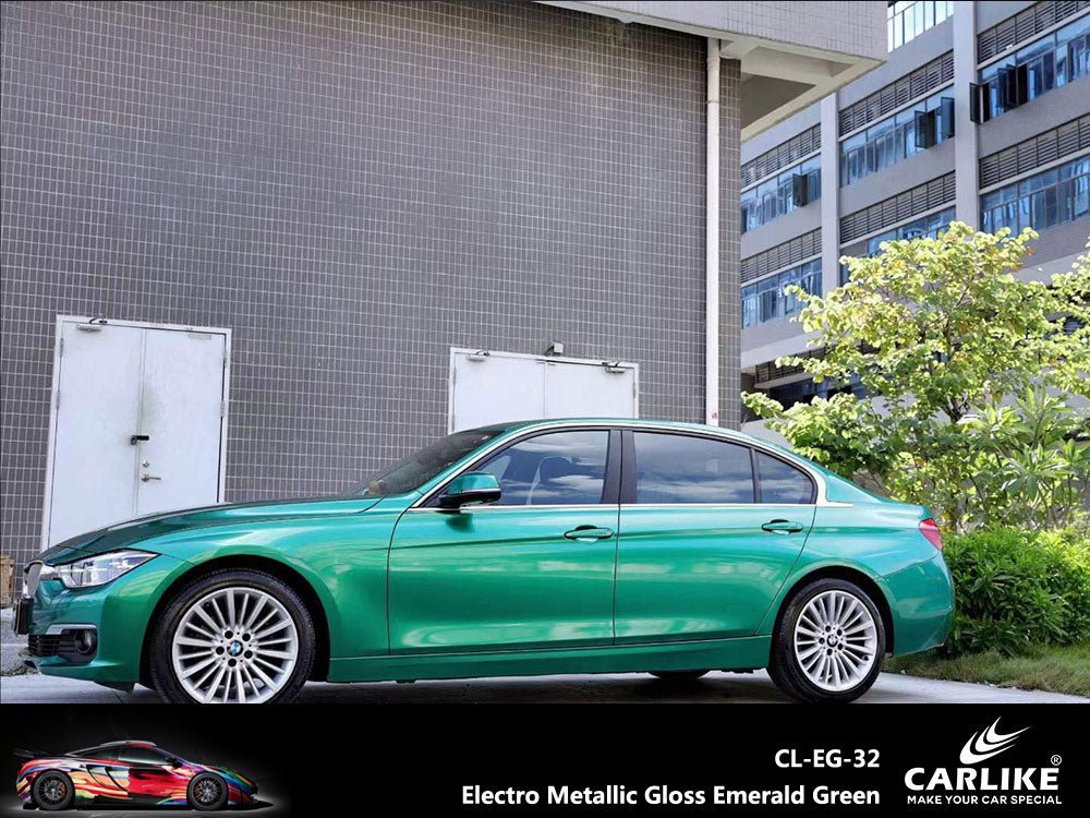 CARLIKE CL-EG-32P Electro Metallic Gloss Emerald Green Vinyl PET Liner - CARLIKE WRAP