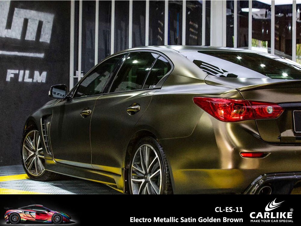 CARLIKE CL-ES-11 Electro Metallic Satin Golden Brown Vinyl - CARLIKE WRAP