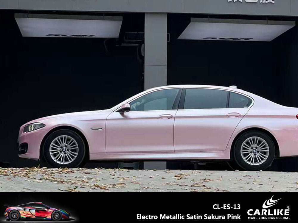 RiSaO＊様 フローライト ❀桜カービング Electro Metallic Satin Sakura Pink Vinyl Wrap Full Car Body