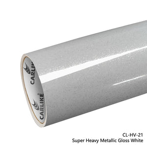 CARLIKE CL-HV-21 Super Heavy Metallic Gloss White Vinyl - CARLIKE WRAP