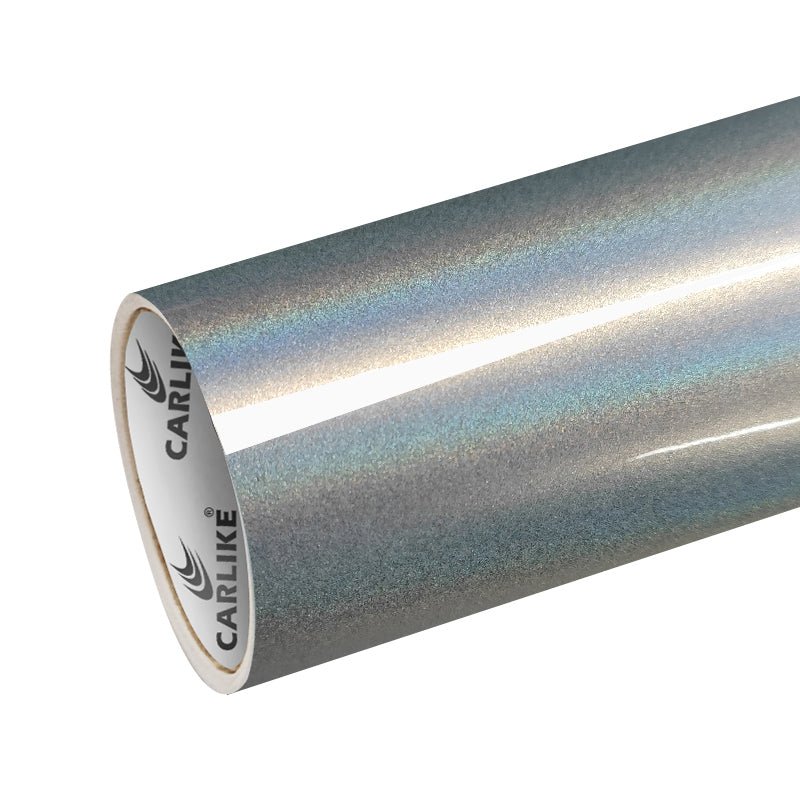 CARLIKE CL-IL-02P Iridescence Laser Diamond White Vinyl PET Liner - CARLIKE WRAP