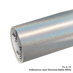 CARLIKE CL-IL-12 Iridescence Laser Diamond Matte White Vinyl - CARLIKE WRAP