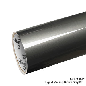 CARLIKE CL-LM-05P Liquid Metallic Brown Grey PET Vinyl PET Liner - CARLIKE WRAP